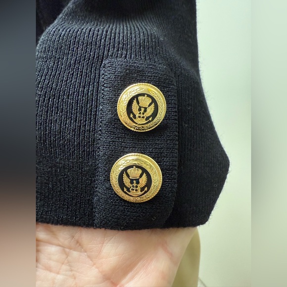 St. John Black Button-Down Women's Shirt (lowest price) - Picture 2 of 5